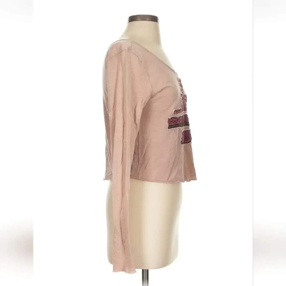 FREE PEOPLE Women's Long Sleeve Embroidered Top